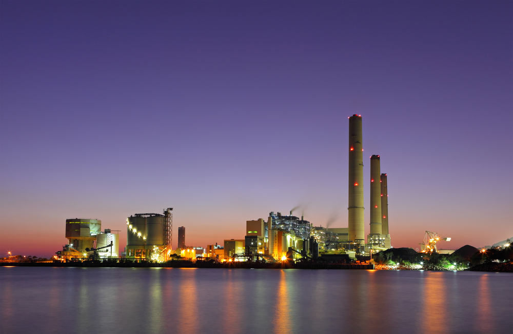 Industrial plant at night